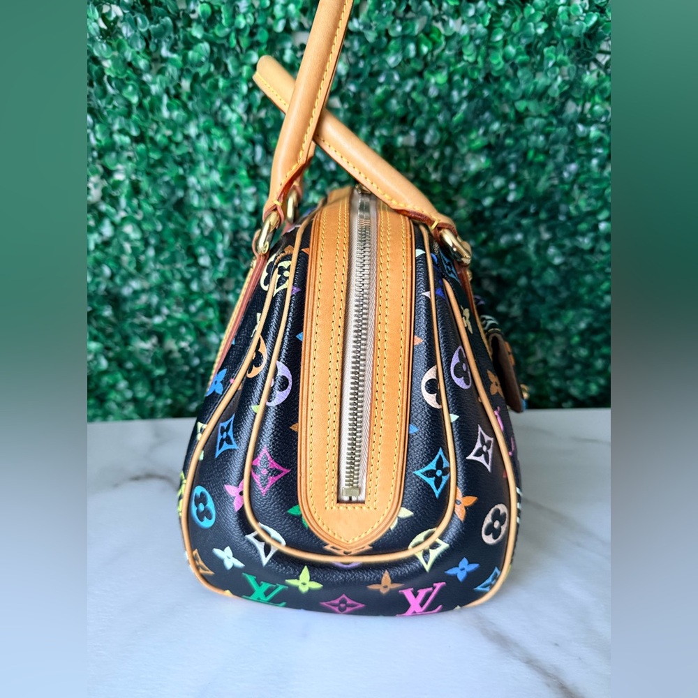 Louis Vuitton Murakami Black Multicolor Priscilla Monogram Handbag - Picture 6 of 16